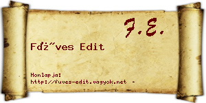 Füves Edit névjegykártya